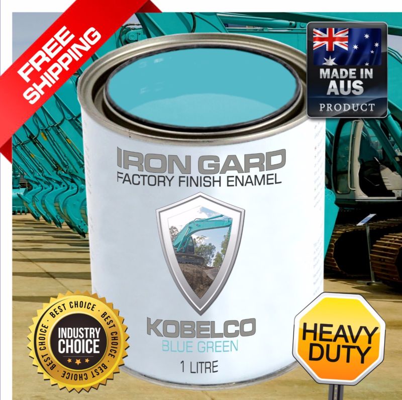 Iron Gard 1l Enamel Paint Kobelco Blue Green Excavator Auger Loader