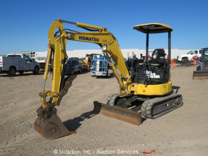 Komatsu PC27MR-3 Hydraulic Mini Excavator Hyd Thumb Dozer Backhoe ...