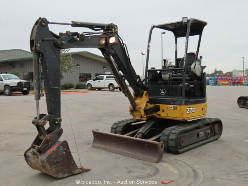 John Deere 27D Mini Excavator Rubber Tracks Backhoe Q/c 18