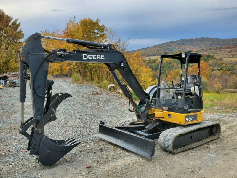 Deere 50g Excavator New Hydraulic Thumb Angle Blade Ready 2 Work We Finance For Sale From United States