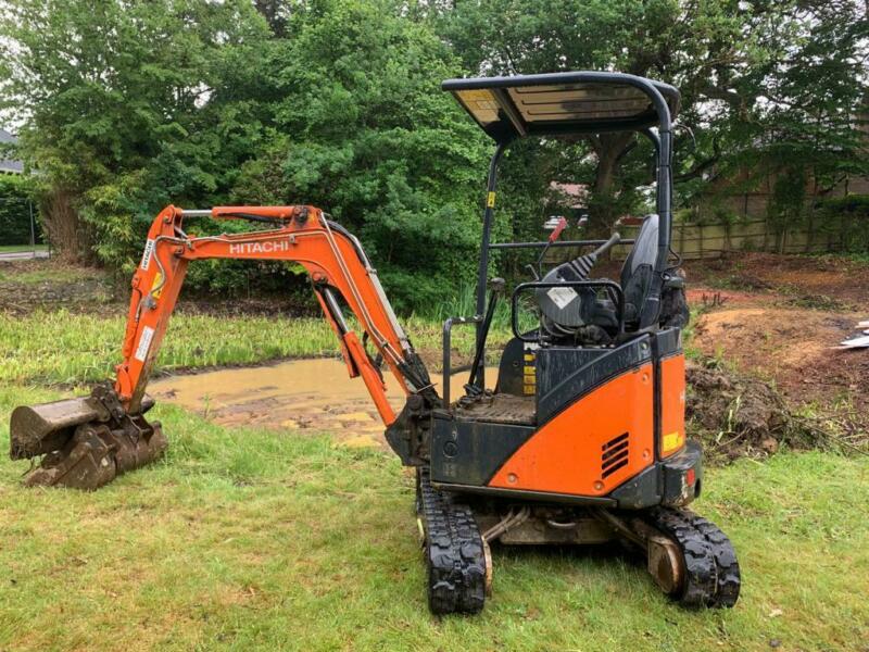 Hitachi Zx 17u 1.7 Ton Mini Digger Expanding Tracks Zero Swing Kubota ...