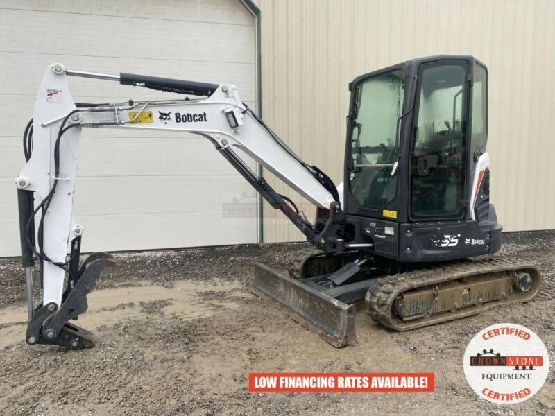 Bobcat E35i Mini Excavator, Cab, Hyd Thumb, Long Arm, Heat A/c, 611 ...