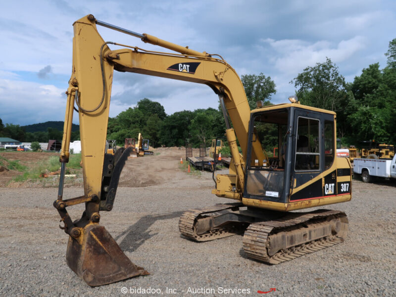 Caterpillar 307-B Mini Excavator Steel Tracks Cab Backhoe Thumb Diesel ...