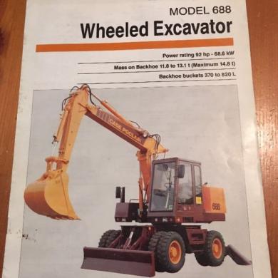 Case Poclain 688 Wheeled Excavator Brochure Sales Spec Sheet 1980s For ...